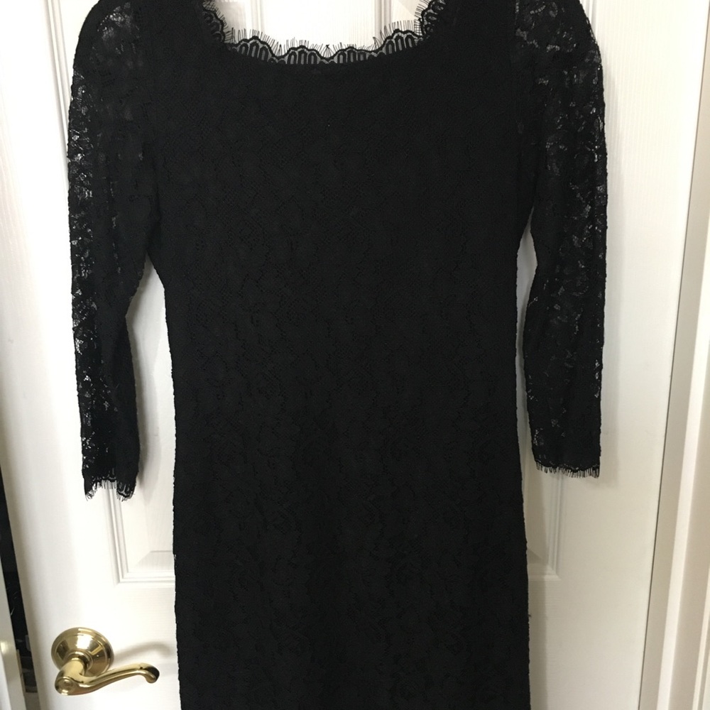 Black lace dress. Brand: Diane Von Furstenberg